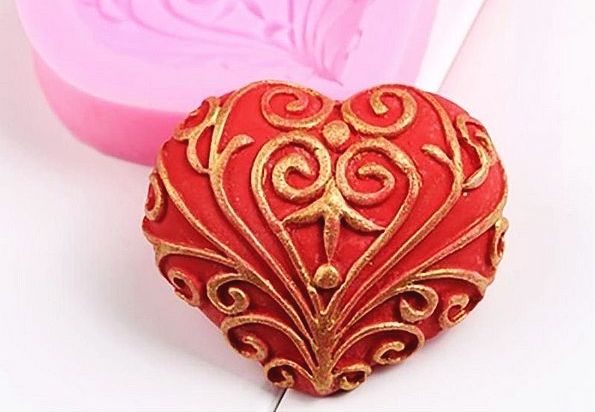 Silikonová forma Srdce s 3D ornamentem_1